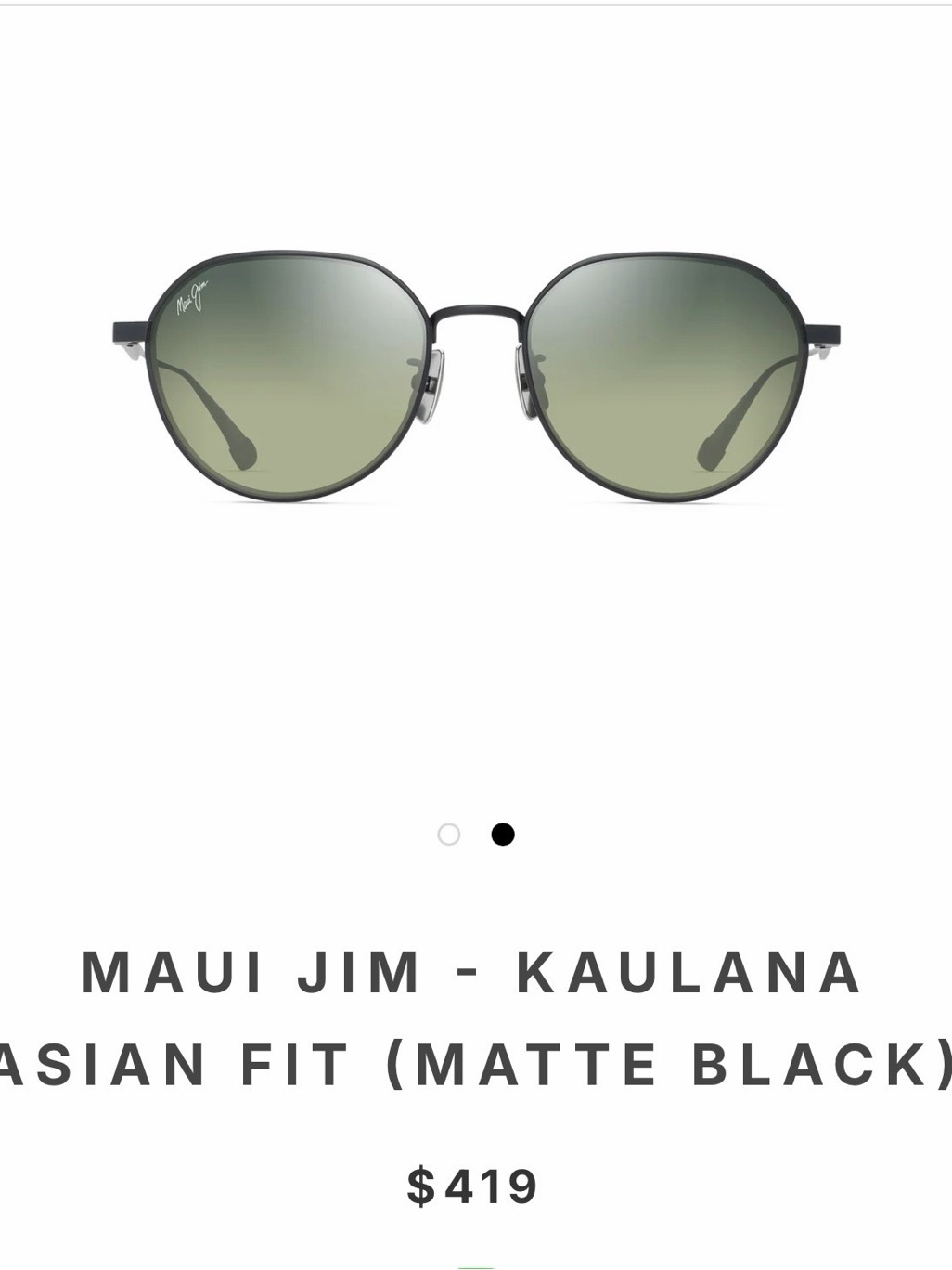 Maui Jim - Kaulana Asian Fit - Matte Black - Like New